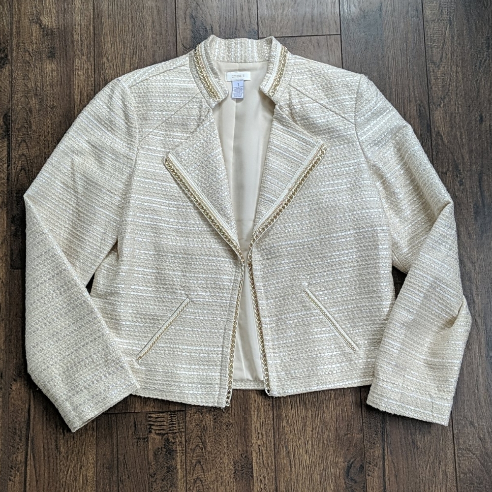 Cream and Gold Chico's Blazer
